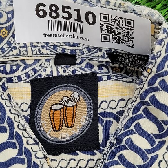 Vintage Baroque Rococo Tile Print Button Shirt M/L 24x28 Oversized Baggy - Picture 8 of 13